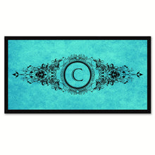 Load image into Gallery viewer, Alphabet Letter C Aqua Canvas Print Black Frame Kids Bedroom Wall Décor Home Art