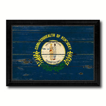 Load image into Gallery viewer, Kentucky State Vintage Flag Canvas Print with Black Picture Frame Home Decor Man Cave Wall Art Collectible Decoration Artwork Gifts