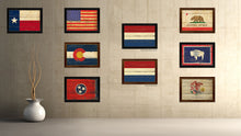 Load image into Gallery viewer, Netherlands Country Flag Vintage Canvas Print with Brown Picture Frame Home Decor Gifts Wall Art Decoration Artwork