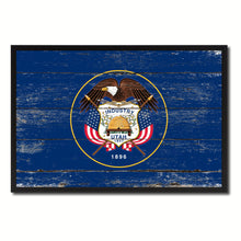 Load image into Gallery viewer, Utah State Flag Vintage Canvas Print with Black Picture Frame Home DecorWall Art Collectible Decoration Artwork Gifts