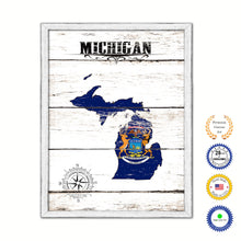 Load image into Gallery viewer, Michigan Flag Gifts Home Decor Wall Art Canvas Print with Custom Picture Frame
