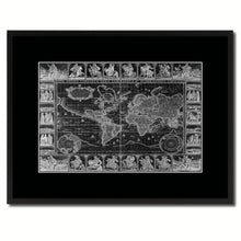 Load image into Gallery viewer, Geographic Vintage Monochrome Map Canvas Print, Gifts Picture Frames Home Decor Wall Art