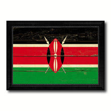 Load image into Gallery viewer, Kenya Country Flag Vintage Canvas Print with Black Picture Frame Home Decor Gifts Wall Art Decoration Artwork