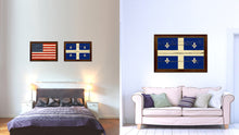 Load image into Gallery viewer, Quebec City Canada Vintage Flag Canvas Print Brown Picture Frame