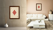 Load image into Gallery viewer, Ace Diamond Poker Decks of Vintage Cards Print on Canvas Brown Custom Framed