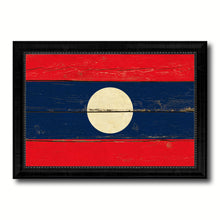 Load image into Gallery viewer, Laos Country Flag Vintage Canvas Print with Black Picture Frame Home Decor Gifts Wall Art Decoration Artwork