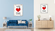 Load image into Gallery viewer, Life Is Better At The Lake Vintage Saying Gifts Home Decor Wall Art Canvas Print with Custom Picture Frame
