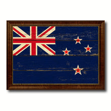 Load image into Gallery viewer, New Zealand Country Flag Vintage Canvas Print with Brown Picture Frame Home Decor Gifts Wall Art Decoration Artwork
