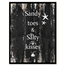 Load image into Gallery viewer, Sandy toes & salty kisses Motivational Quote Saying Canvas Print with Picture Frame Home Decor Wall Art