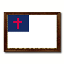 Load image into Gallery viewer, Kayso Christian Religious Flag Canvas Print with Brown Picture Frame Home Decor Wall Art Gift Ideas