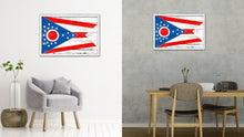 Load image into Gallery viewer, Ohio State Flag Shabby Chic Gifts Home Decor Wall Art Canvas Print, White Wash Wood Frame