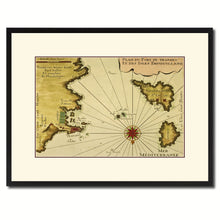 Load image into Gallery viewer, Sicily West Aegadian Islands Vintage Antique Map Wall Art Home Decor Gift Ideas Canvas Print Custom Picture Frame