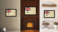 Load image into Gallery viewer, Australian White Ensign City Australia Country Vintage Flag Canvas Print Black Picture Frame