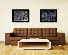 Load image into Gallery viewer, Leo Belgicvs Vintage Monochrome Map Canvas Print, Gifts Picture Frames Home Decor Wall Art