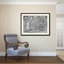 Load image into Gallery viewer, Finland Centuries Vintage B&W Map Canvas Print, Picture Frame Home Decor Wall Art Gift Ideas