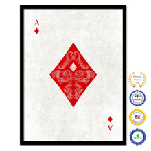 Load image into Gallery viewer, Ace Diamond Poker Decks of Vintage Cards Print on Canvas Black Custom Framed