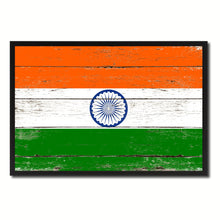 Load image into Gallery viewer, India Country National Flag Vintage Canvas Print with Picture Frame Home Decor Wall Art Collection Gift Ideas