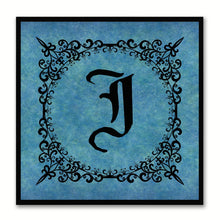 Load image into Gallery viewer, Alphabet J Blue Canvas Print Black Frame Kids Bedroom Wall Décor Home Art