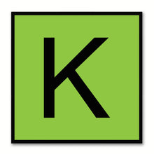 Load image into Gallery viewer, Alphabet K Green Canvas Print Black Frame Kids Bedroom Wall Décor Home Art
