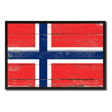 Load image into Gallery viewer, Norway Country National Flag Vintage Canvas Print with Picture Frame Home Decor Wall Art Collection Gift Ideas