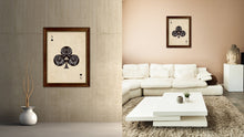 Load image into Gallery viewer, Ace Clover Poker Decks of Vintage Cards Print on Canvas Brown Custom Framed