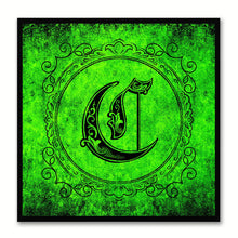 Load image into Gallery viewer, Alphabet C Green Canvas Print Black Frame Kids Bedroom Wall Décor Home Art