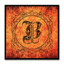 Load image into Gallery viewer, Alphabet B Orange Canvas Print Black Frame Kids Bedroom Wall Décor Home Art