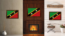 Load image into Gallery viewer, Saint Kitts and Nevis Country Flag Vintage Canvas Print with Brown Picture Frame Home Decor Gifts Wall Art Decoration Artwork