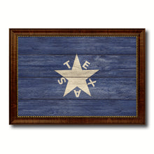 Load image into Gallery viewer, Texas History Lorenzo De Zavala Military Flag Texture Canvas Print with Brown Picture Frame Home Decor Wall Art Gifts