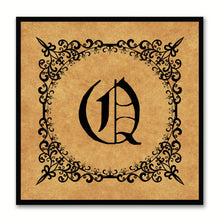 Load image into Gallery viewer, Alphabet Q Brown Canvas Print Black Frame Kids Bedroom Wall Décor Home Art