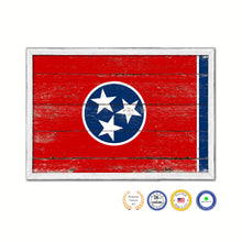 Load image into Gallery viewer, Tennessee State Flag Shabby Chic Gifts Home Decor Wall Art Canvas Print, White Wash Wood Frame