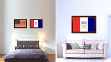 Load image into Gallery viewer, Cleveland City Ohio State Flag Canvas Print Brown Picture Frame