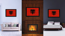 Load image into Gallery viewer, Albania Country Flag Vintage Canvas Print with Black Picture Frame Home Decor Gifts Wall Art Decoration Artwork