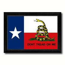 Load image into Gallery viewer, Gadsden Don't Tread On Me Texas State Military Flag Canvas Print Black Picture Frame Gifts Home Decor Wall Art