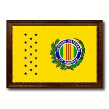 Load image into Gallery viewer, Vietnam War American Veterans Military Flag Canvas Print with Brown Picture Frame Home Decor Wall Art Gift Ideas