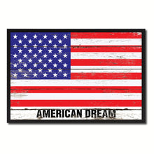 Load image into Gallery viewer, American Dream USA Flag Vintage Canvas Print with Picture Frame Home Decor Man Cave Wall Art Collectible Decoration Artwork Gifts