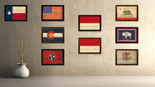 Load image into Gallery viewer, Indonesia Country Flag Vintage Canvas Print with Black Picture Frame Home Decor Gifts Wall Art Decoration Artwork