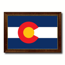 Load image into Gallery viewer, Colorado State Flag Canvas Print with Custom Brown Picture Frame Home Decor Wall Art Decoration Gifts