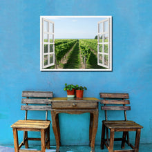 Load image into Gallery viewer, Wine Vineyard Ontario Canada Picture French Window Framed Canvas Print Home Decor Wall Art Collection