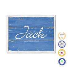 Load image into Gallery viewer, Jack Name Plate White Wash Wood Frame Canvas Print Boutique Cottage Decor Shabby Chic