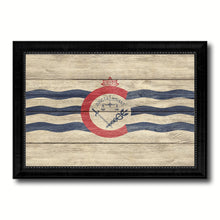 Load image into Gallery viewer, Cincinnati City Ohio State Texture Flag Canvas Print Black Picture Frame