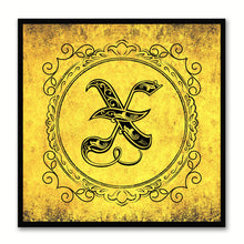 Load image into Gallery viewer, Alphabet X Yellow Canvas Print Black Frame Kids Bedroom Wall Décor Home Art