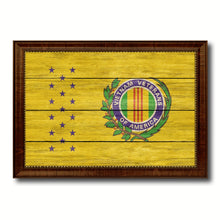 Load image into Gallery viewer, Vietnam War American Veterans Military Flag Texture Canvas Print with Brown Picture Frame Home Decor Wall Art Gifts