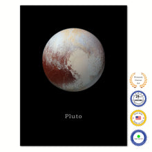 Load image into Gallery viewer, Pluto Print on Canvas Planets of Solar System Black Custom Framed Art Home Decor Wall Office Decoration
