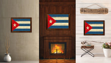 Load image into Gallery viewer, Cuba Country Flag Vintage Canvas Print with Brown Picture Frame Home Decor Gifts Wall Art Decoration Artwork