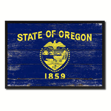 Load image into Gallery viewer, Oregon State Flag Vintage Canvas Print with Black Picture Frame Home DecorWall Art Collectible Decoration Artwork Gifts