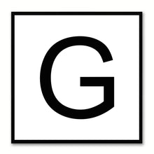 Load image into Gallery viewer, Alphabet G White Canvas Print Black Frame Kids Bedroom Wall Décor Home Art