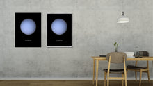 Load image into Gallery viewer, Uranus Print on Canvas Planets of Solar System Black Custom Framed Art Home Decor Wall Office Decoration