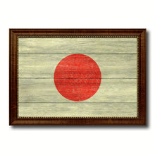 Load image into Gallery viewer, Japan Country Flag Texture Canvas Print with Brown Custom Picture Frame Home Decor Gift Ideas Wall Art Decoration