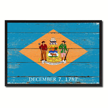 Load image into Gallery viewer, Delaware State Flag Vintage Canvas Print with Black Picture Frame Home DecorWall Art Collectible Decoration Artwork Gifts